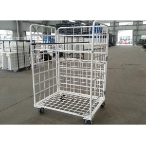 Folding Nestable Roll Cage Container Wire Mesh Security Roll Pallet Trolley 500kg