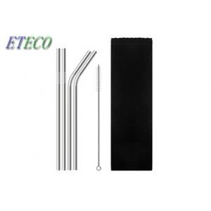 China Easy Carry Reusable Stainless Steel Cocktail Straws Cloth Bag Packing supplier