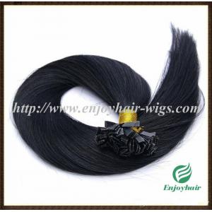 Nail Flat-Tip Hair extension 10"-28"L 1B# 100s/pack Straight Human Hair indian remy hair
