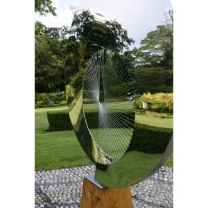 Mirror Polished Contemporary Round Outdoor Metal Art Sculpture For Garden