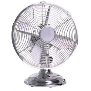 China Four Blade 30cm Metal Tabletop Fan , Australia 3 Speed Decorative Oscillating Table Fans supplier