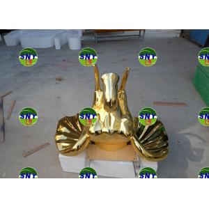 China Home Deco  fiberglass golden elephant head statue/sculpture as decoration in hotel mall display model supplier