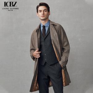 China Thick British Style Tweed Vintage Brown End Wool Mid-Length Coat OEM Custom Men's Coat supplier