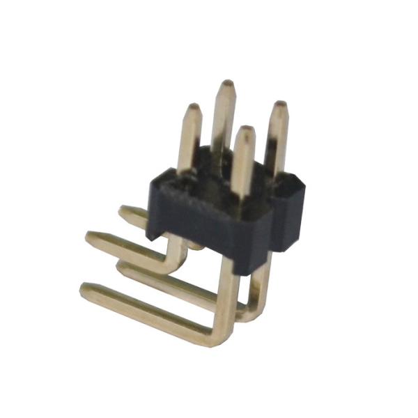 Right Angle Dual Row Pin Header Connector 2.54mm X 2.5mm Insulation Resistance