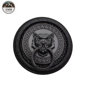 China Round Jacket Custom 3D Rubber Patches , Embroidered Decorative Patches For Clothes supplier