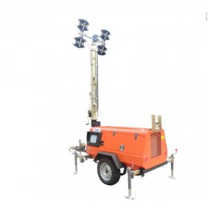 Outdoor Mobile Lighting Tower Kubota Diesel Engine Manual Mast 9m
