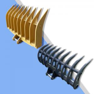 China High quality strength wear resistance material excavator rake bucket for mini excavator EX60, PC30 supplier
