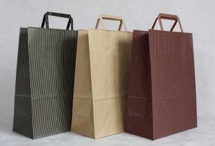 Customized Exquisite Kraft Paper Carrier Bag Printing with Flat Handle and Logo