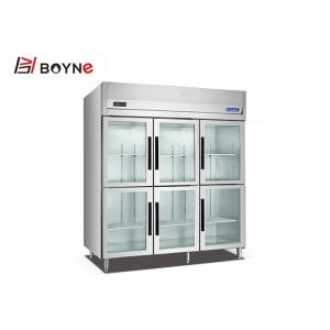 6 Door Commercial Upright Coolers Refrigerators , Adjustable Feet Restaurant Display Refrigerator