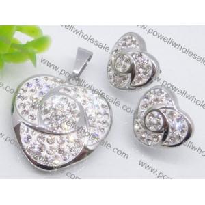 China ODM & OEM innovative silver bridal stainless steel jewelry sets 2900045 supplier