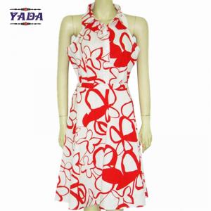 Summer elegant sleeveless hot style print girls dresses lady's ladies dinner party t shirt dress in cheap price