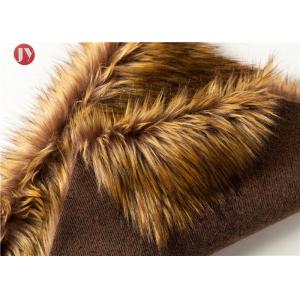 China Gold Raccoon Fluffy Faux Fur Fabric , Soft Faux Fur Fabric For Collar 850 Gsm supplier