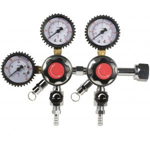 China Home Brewing Beer Co2 Upper Dual Gauge Regulator with Pressure Relief Safety Valve supplier