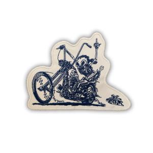 Twill Material Embroidered Biker Patches , Iron On Motorcycle Patches OEM