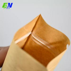 Kraft Paper Home Compostable Stand Up Pouch For Coffee Beans Or Powder Food Packaging