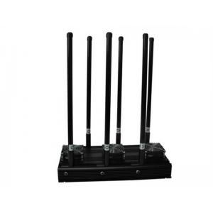 6 High Gain Antennas Black Cell Phone Signal Jammer With 2 Cooling Fans , CE SGS