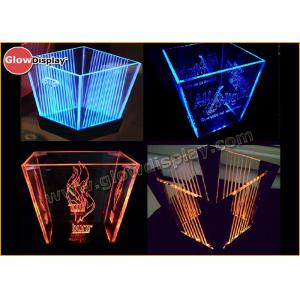 China Bar Square Acrylic Led Ice Buckets / Beer Light Up Ice Bucket supplier