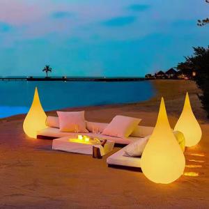 Wireless Outdoor Waterproof Plastic Standing Water Drop Floor Lamp For Event Decoration