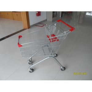 Heavy Duty Big 100 Liter Supermarket Rolling Shopping Cart For Food