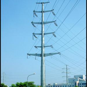 High Voltage Galvanized Power Transmission Steel Poles For Electric Power Equipment