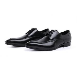 Embossing Design Patent Leather Black Dress Shoes , Lace Up Dress Shoes