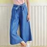 China 100% Lyocell new designs photos wide leg ladies pants women bell-bottom jeans wholesale