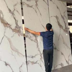 China Entertainment Glossy Solid Board Bamboo Charcoal Board Veneer Marble Fiber Wall Panel supplier
