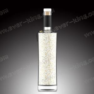 China Flame Plating Transparent 500ML Glass Liquor Bottles With Glass Top supplier