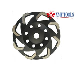 China 105mm Fan 5 Inch 7 Inch Diamond Cup Wheel , Black Diamond Concrete Grinding Cup wholesale