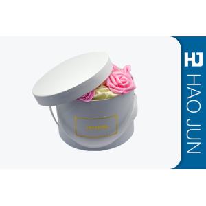 China Custom Printed Recycled White Paper Cardboard Flower Boxes With Handle on sale