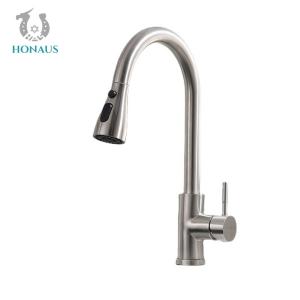 China Sus304 Stainless Steel Kitchen Faucet Brushed Ceramic Cartridge Flexible Wash Basin Tap supplier