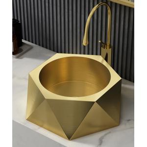 Diamond Shaped 304 Stainless Steel Vessel Sinks For Bathroom Counter