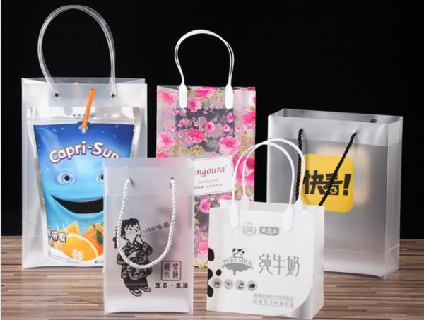 Pp handbags custom transparent clothing plastic bags pvc advertising cosmetics