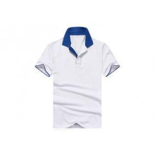 Mens Business Polo Shirts Anti - Shrink Plain Color With 3 Plastic Buttons