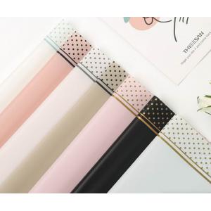 Hansu Paper Wave Dot Border Rose Bouquet Wrapping Paper Translucent Waterproof