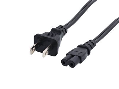 6 FT Cable de alimentación estándar para computadoras portátiles C7 sin enchufe polarizada para dispositivos universales