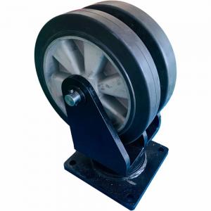 China 2 Ton AGV Industry Rubber Caster Wheels Heavy Duty Twin Wheel Swivel Casters supplier
