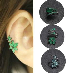No Piercing Cartilage Ear Jewelry flower shape druzy gemstone Clip On Earrings