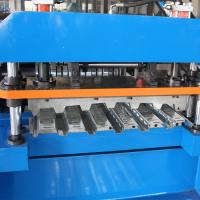China PLC System Steel Plate Deck Floor Tile Making Machine 15 - 20 m/min on sale