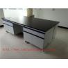 China 3750 mm Wood Frame Blue / White Science Lab Testing Tables Furniture For High School Lab wholesale