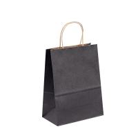 China Wholesale Paper T Shirt Bags Custom Printed Black Paper Gift Bags With Handles on sale