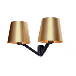 China Double Base Hanging Bedside Lights , Brushed Metal Brass Swing Arm Wall Lamp supplier