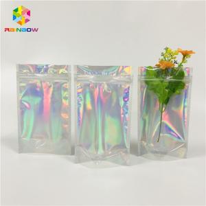 Mylar Aluminum Foil Stand Up Pouch Foil Hologram Packaging Bag For Cosmetics