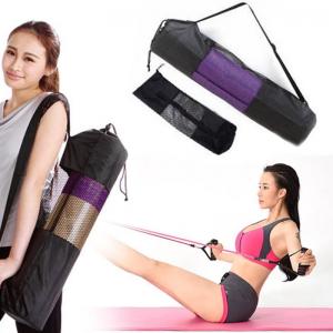 Black Portable Yoga Mat Carry Bag lightweight Nylon Pilates Womens Yoga Bag