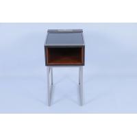 China Modern Hotel Bedside Tables Solid Wood Stainless Steel Custom Night Table on sale