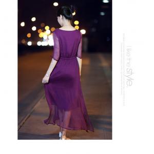 Wholesale girl's casual chiffon long dress