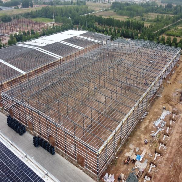 Almacén prefabricado de acero con grúa - Material Q235B/Q355B