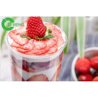 China 1000ml Crystal Clear Plastic Cups With Dome Lids For Smoothies / Sliced ​​Fruit on sale