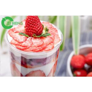 1000ml Crystal Clear Plastic Cups With Dome Lids For Smoothies / Sliced ​​Fruit