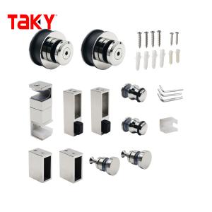 China Conjunto de accesorios de puertas corredizas de ducha de plata para hardware de gabinete de baño personalizado wholesale